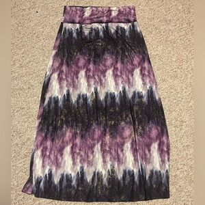 Agnes and Dora XL Maxi Purple and Black Tie-Dye Skirt